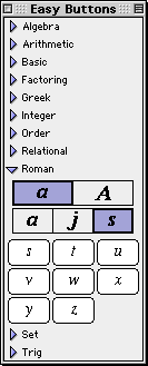 Roman Easy Buttons - Lowercase Characters Set s